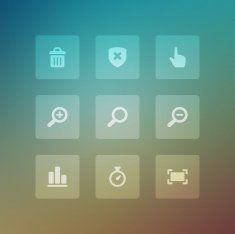 Modern vector icons set bend lit effectgh