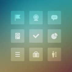Modern vector icons set bend lit effectgh N2