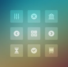 Modern vector icons set bend lit effectgh N3