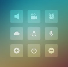 Modern vector icons set bend light effect N2