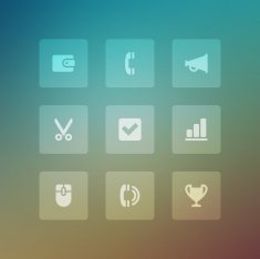 Modern vector icons set bend light effect N4
