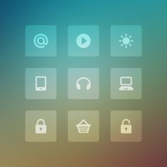 Modern vector icons set bend light effect N6