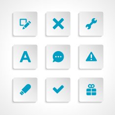 Modern vector icons set bend paper effect N2