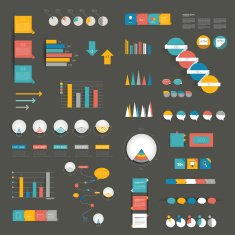 Set of flat infographics elements