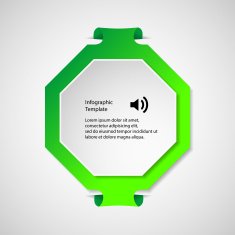 Infographic template with green octagon shape
