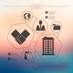 business infographic with unfocused background N163