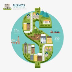 Infographic business money dollar shape template design success concept N2