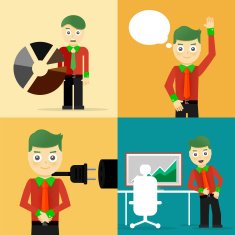 Set of businessman pose character concepts N142