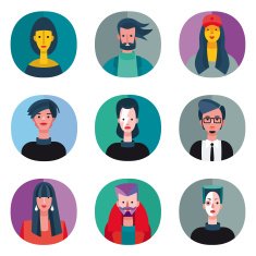 Flat Cool Avatars Set N2