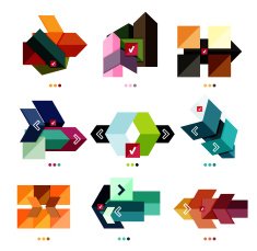 Collection of colorful business geometric shapes