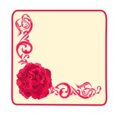 Button business card roses and ornaments