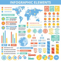 Universal infographic elements set