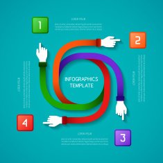 Abstract vector 4 steps infographic template in flat style N3