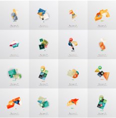 Modern geometric design temlates universal diagram banner number options workflow N8