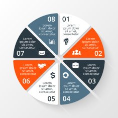 Vector circle infographic Template for cycle diagram graph presentation and N33