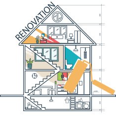 Renovation House remodeling flat design Vector N4