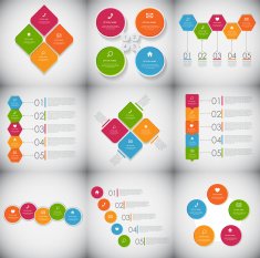 Collection of Infographic Templates for Business Vector Illustra N85