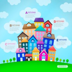 abstract house infographics design N3