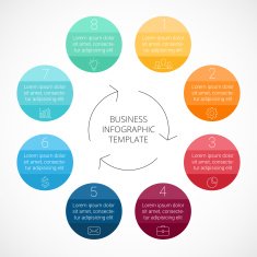 Vector circle infographic Template for cycle diagram graph presentation and N35