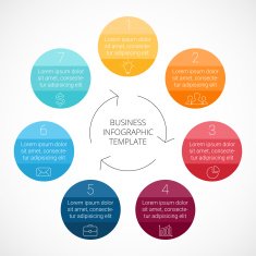 Vector circle infographic Template for cycle diagram graph presentation and N36