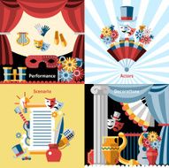 Theatre flat icon set