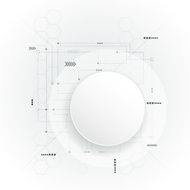 Minimal Abstract 3d white paper circle on circuit board