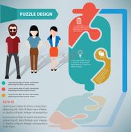 Saline puzzle businessman infographic on clean background vector