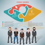 Eye puzzle businessman infographic on clean background vector