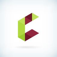 Modern letter C icon flat design element template N2