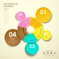 abstract origami pie chart infographics