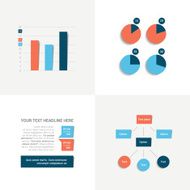 Flat set of charts and brochure elements Simply color editable N6