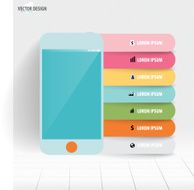 Touchscreen device with colorful infographics paper template N5