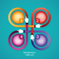 Abstract vector 4 steps infographic template in flat style N4