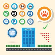 service icon for booking hotel selection concept