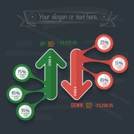 Arrow infographic design on blackboard background vector N2