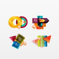 Set of modern geometric infographic web layouts N137