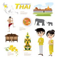 cartoon infographic of thailand asean community