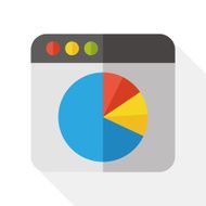 chart flat icon with long shadow N2