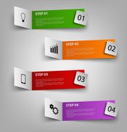 Info graphic with colored paper pointers template