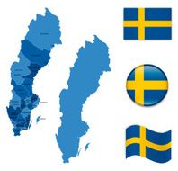 Sweden Map and Flag Collection N2