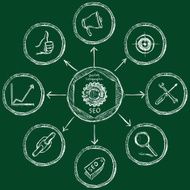 Vector Chalk Seo Infographic N2
