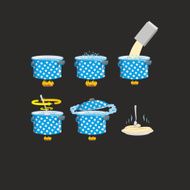 Cooking pasta icons set Vector illustration