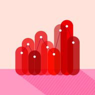 Infographics with red overlapping bars