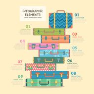 travel suitcase infographics design