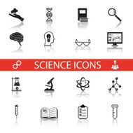 Simple Science and Research Icons Symbols Set vector