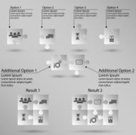 Set of puzzle for infographic on white background Vector