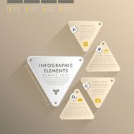 flat style abstract triangle label infographics