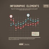Infographic Elements Line Chart - Vintage