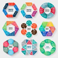 Vector set of circle abstract infographics