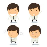 Businessman set of characters emoticons cartoon Vector illustra N2